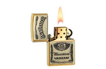 Image of Zippo Jack Daniels Classic Style Emblem Lighter, High Polish Brass 254BJD428