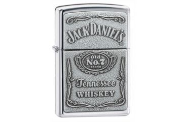 Image of Zippo Jack Daniels Classic Style Emblem Lighter, High Polish Chrome 250JD427