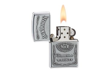 Image of Zippo Jack Daniels Classic Style Emblem Lighter, High Polish Chrome 250JD427