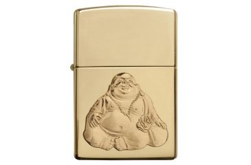Image of Zippo Laughing Buddha HighPolish Brass Pocket Lighter, 29626