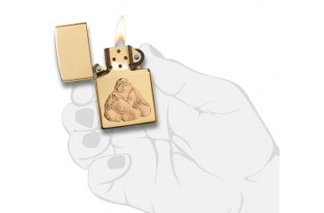 Image of Zippo Laughing Buddha HighPolish Brass Pocket Lighter, 29626