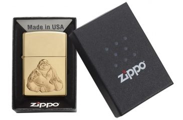 Image of Zippo Laughing Buddha HighPolish Brass Pocket Lighter, 29626