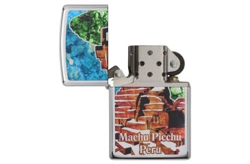 Image of Zippo Machu Picchu Peru High Polish Chrome Pocket Lighter, 29496