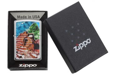 Image of Zippo Machu Picchu Peru High Polish Chrome Pocket Lighter, 29496