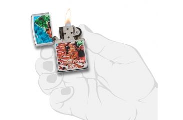 Image of Zippo Machu Picchu Peru High Polish Chrome Pocket Lighter, 29496