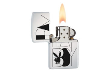 Image of Zippo Playboy Black Bunny Classic Lighter, White Matte 28268