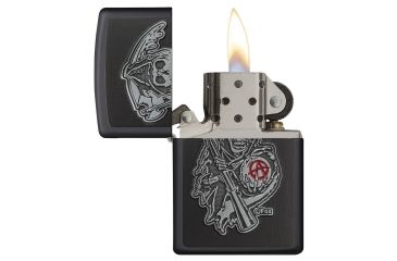 Image of Zippo Sons of Anarchy Emblem Black Matte Pocket Lighter, 29489