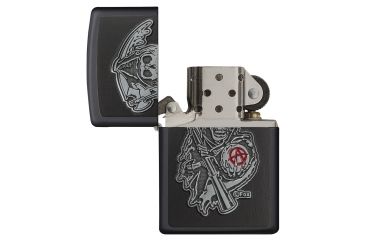 Image of Zippo Sons of Anarchy Emblem Black Matte Pocket Lighter, 29489