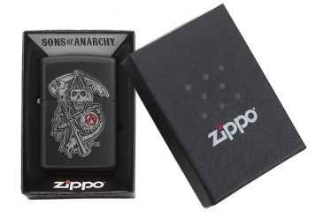 Image of Zippo Sons of Anarchy Emblem Black Matte Pocket Lighter, 29489