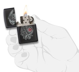 Image of Zippo Sons of Anarchy Emblem Black Matte Pocket Lighter, 29489