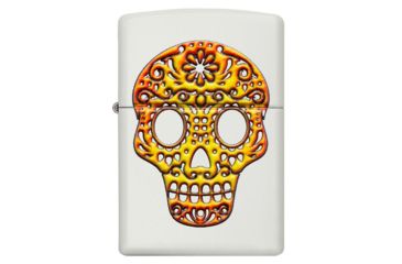 Image of Zippo Sugar Skull Pocket Lighter, White Matte, 49003