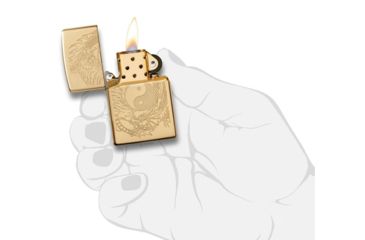 Image of Zippo Tiger and Dragon Design Pocket Lighter, Polish Brass, 49024