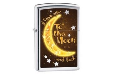 Image of Zippo To the Moon Lighter, High Polish Chrome 29059