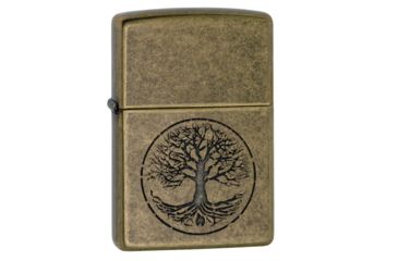 Image of Zippo Tree of Life Pocket Lighter, Antique Brass Finish 4013143