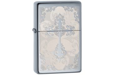 Image of Zippo Vintage Cross Lighter, High Polish Chrome 9000754