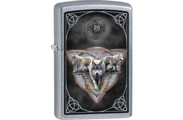 Image of Zippo Wolf Lighter, Street Chrome, 1.44 x 2.25, 207-077511