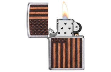 Image of Zippo WOODCHUCK USA American Flag Pocket Lighter, 29966