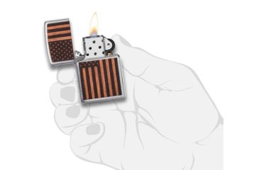 Image of Zippo WOODCHUCK USA American Flag Pocket Lighter, 29966
