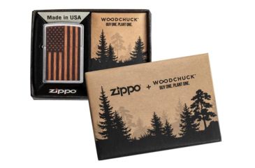 Image of Zippo WOODCHUCK USA American Flag Pocket Lighter, 29966