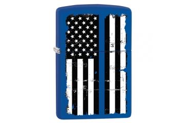 Image of Zippo Police/Thin Blue Line - Royal Blue Matte, 86-05482