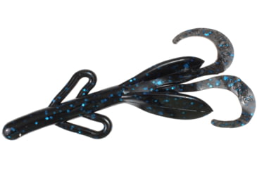 Image of Zoom Baby Brush Hog Creature Bait, 12 Pack, 4in, Black/Blue, 042072X