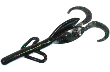 Image of Zoom Baby Brush Hog Creature Bait, 12 Pack, 4in, Black Emerald, 042136X