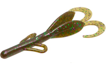 Image of Zoom Baby Brush Hog Creature Bait, 12 Pack, 4in, Green Pump Purple Green, 042349X