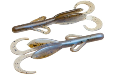 Image of Zoom Baby Brush Hog Creature Bait, 12 Pack, 4in, Green Pumpkin Blue Flash, 042294X