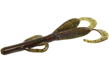 Image of Zoom Baby Brush Hog Creature Bait, 12 Pack, 4in, Green Pumpkin Candy Red, 042332X