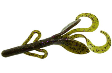 Image of Zoom Baby Brush Hog Creature Bait, 12 Pack, 4in, Green Pumpkin Prp Gold, 042249X