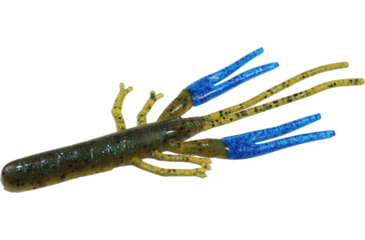 Image of Zoom Big Critter Craw, 10 Pack, 5in, Green Pumpkin Blue/Blue, 039293X