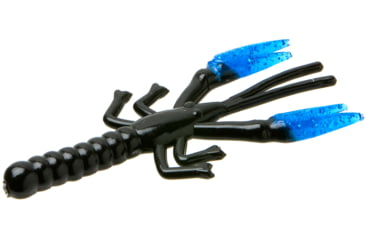 Image of Zoom Lil Critter Craw, 12 Pack, 3in, Black/Blue Claw, 14128