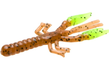 Image of Zoom Lil Critter Craw, 12 Pack, 3in, Pumpkin/Chartreuse, 14015