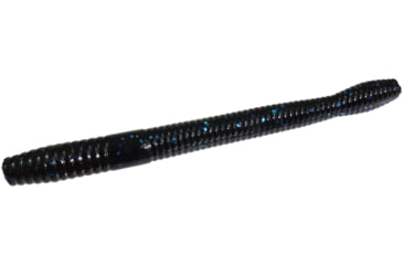 Image of Zoom Magnum Finesse Worm, 10 Pack, 5in, Black/Blue, 114072X