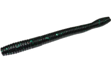 Image of Zoom Magnum Finesse Worm, 10 Pack, 5in, Black Emerald, 114136X