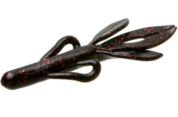Image of Zoom Super Hog Creature Bait, 10 Pack, 4in, Black Red Glitter, 085001X