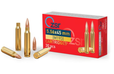 Image of ZSR 5.56x45mm NATO 55 Grain M193 FMJ Brass Cased Rifle Ammo, 30 Rounds, 8683262441099