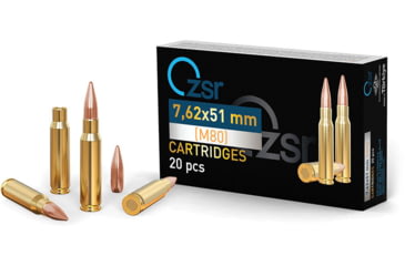 Image of ZSR 7.62x51 M80 147 Grain FMJ Brass Cased Centerfire Rifle Ammo, 20 Rounds, ZSR-6.62X51-M80