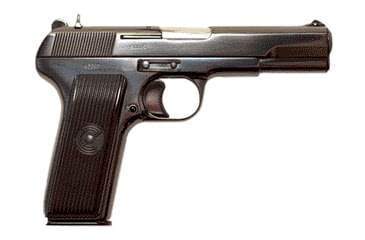 Image of Zastava Arms USA M57 Pistol, 7.62x25mm Tokarev, 4.6in barrel, blued steel frame, black plastic grip, recoil operated semi-automatic, fixed front and rear, 9 round magazine, ZVM577.62X25MMTKV4.61FRRMPG
