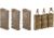 3 TRYBE Defense AR-15 Extended Grasp 10-Round Magazine and 1 TRYBE Defense Triple 5.56 Magazine Pouch, FDE/Coyote Tan