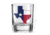 Old Southern Brass Texas Flag Whiskey Glass, Clear, 10 oz, OSB-WG-TF