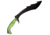 5.11 Tactical Kold Kukri Machete, 17in Overall, 10.88in Black Stonewash Aus-8 SS Sawback Blade, Green Synthetic Handle, Sheath, Black, 53033-999