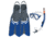 Body Glove Azores Mask/Snorkel/Fins Complete Set - Blue/Grey 1617E2E4, S/M, Blue/Grey, 21042SET-Blue-Grey-S/M