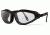 7Eye by Panoptix Mens AirShield Raptor FX Sunglasses, RX Ready, Glossy Black Frame, SharpView Clear Lens, S-L 110540