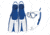 Body Glove Enlighten II Mask/Snorkel/Fins Complete Set - Blue/White 9DA1EE05, L/XL, Blue/White, 21029SET-Blue-White-L/XL