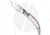 A.G.A. Campolin Diana Automatic Folding Knife, 3.75in, Stainless Steel, Clip Point Blade, Horn, Tan Handle, Tan/Steel, 8.50 inch, BHQ-34350