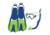 Body Glove Grape Mask/Snorkel/Fins Complete Set - Blue/Lime 09E229AA, S/M, Blue/Lime, 22879SET-Blue-Lime-S/M