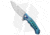 ADV Tactical Ronin Integral Flipper Folding Knife, 4.125in, CPM S35VN, Clip Point Blade, Titanium, Teal Handle, Teal/Gray, 9.25 inch, BHQ-94626