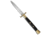 Aga Campolin AGA Campolin 13&quot; Swinguard Automatic Knife Brass/Ebony Wood 5.75&quot; Satin Dagger, Black, Stainless Steel, adult, BHQ-50739