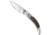 A.G.A. Campolin Diana Automatic Folding Knife, 3.75in, Stainless Steel, Clip Point Blade, Stag Horn, Brown Handle, Brown/Steel, 8.50 inch, BHQ-50637